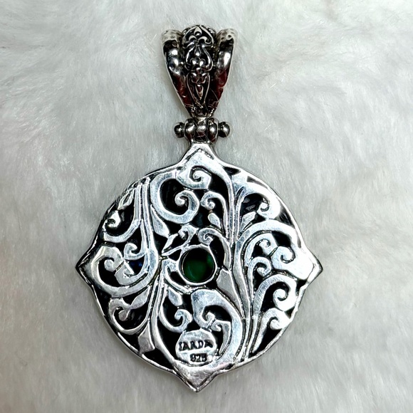 Sarda Artisan Collection of Bali Sterling Silver Opal Pendant - Picture 2 of 2